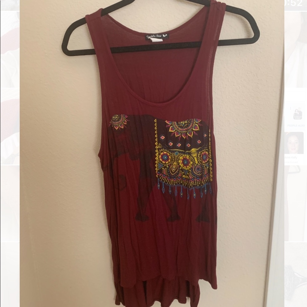Maroon elephant tank